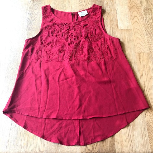 Urban Outfitters Pins and Needles Red Eyelet Tank Top Small - Picture 3 of 11